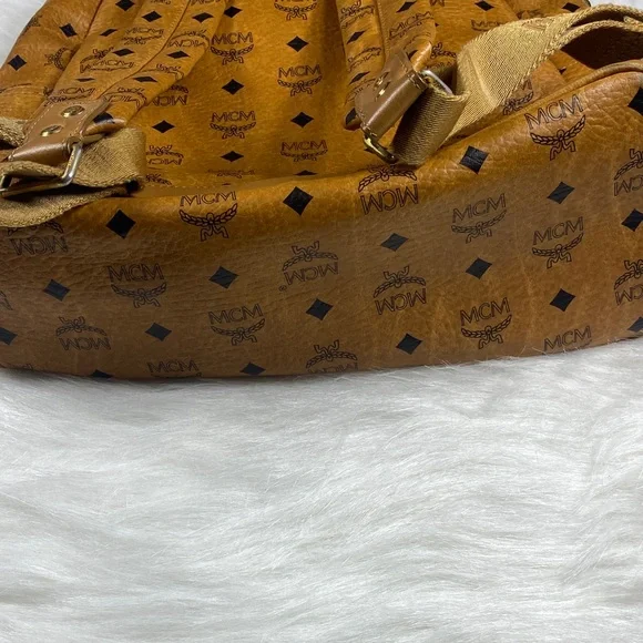 MCM Tan and Gold Studded Backpack - Picture 15 of 16